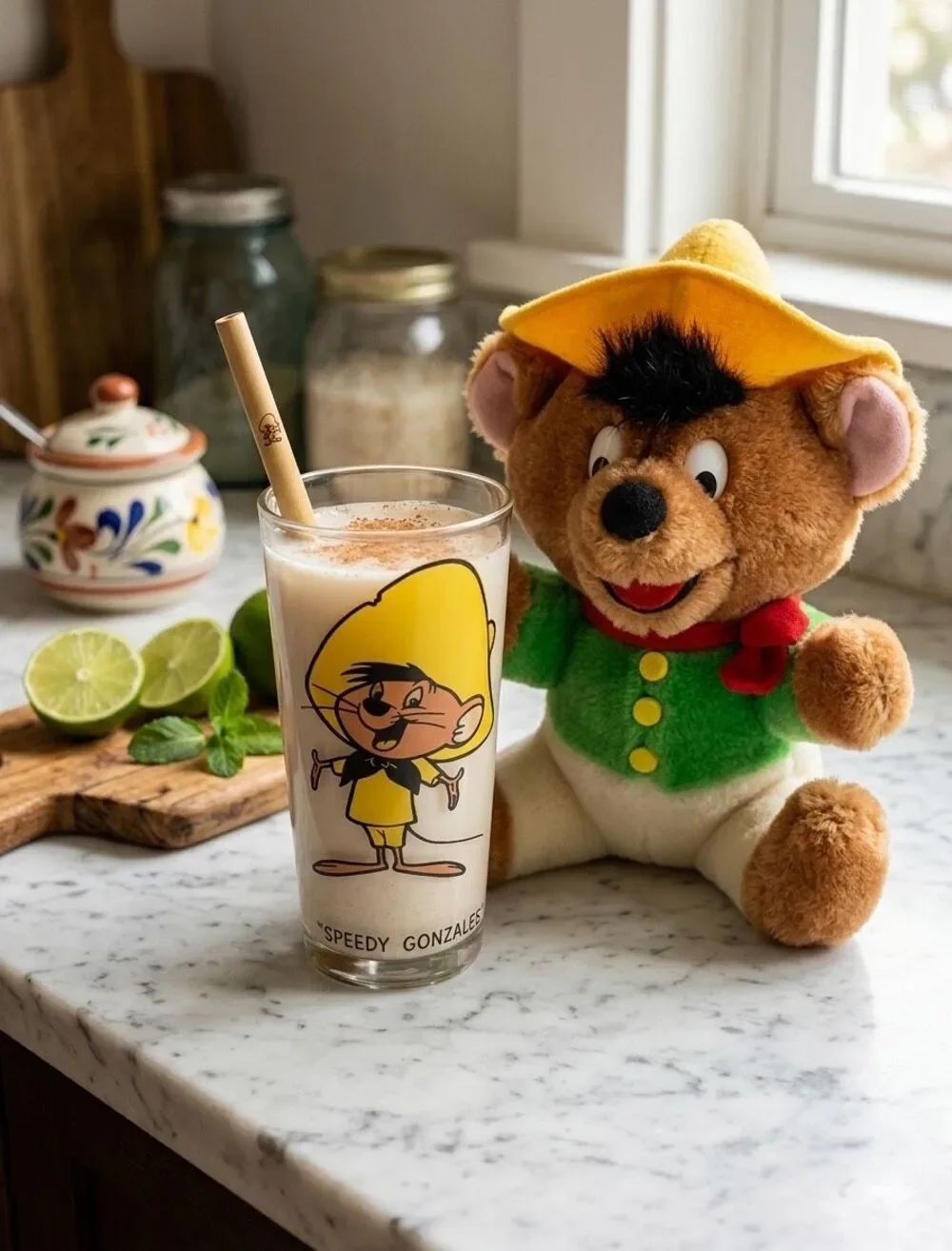 Speedy Gonzales Plush 1993 Warner Cartoons & Pepsi 1973 Glass Collector